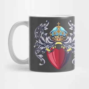 A coat of arm crest heraldic medieval knight with heart or love symbol Mug